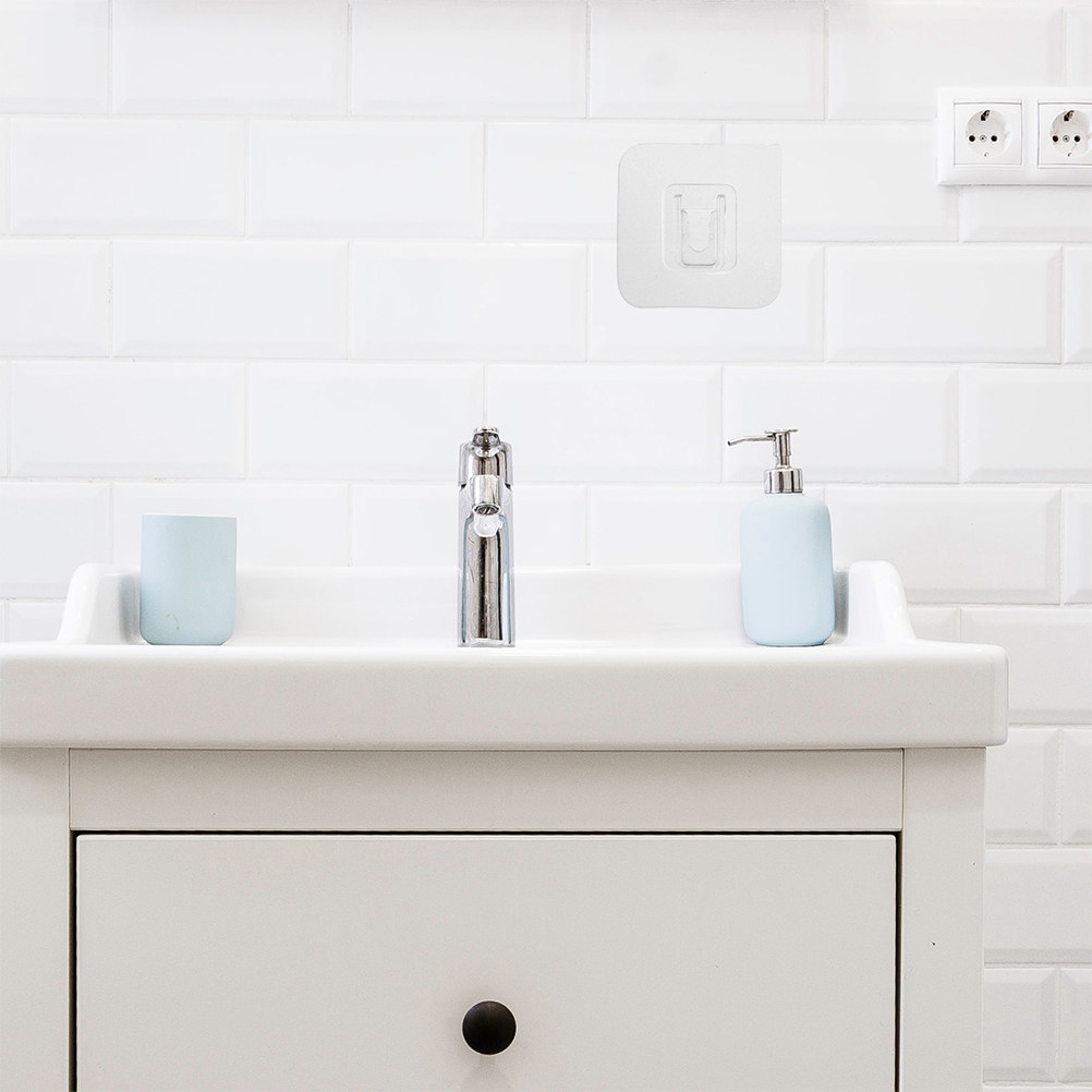 Home Bathroom Organizer - 투명한 벽걸이형 후크 20개 세트, 강력