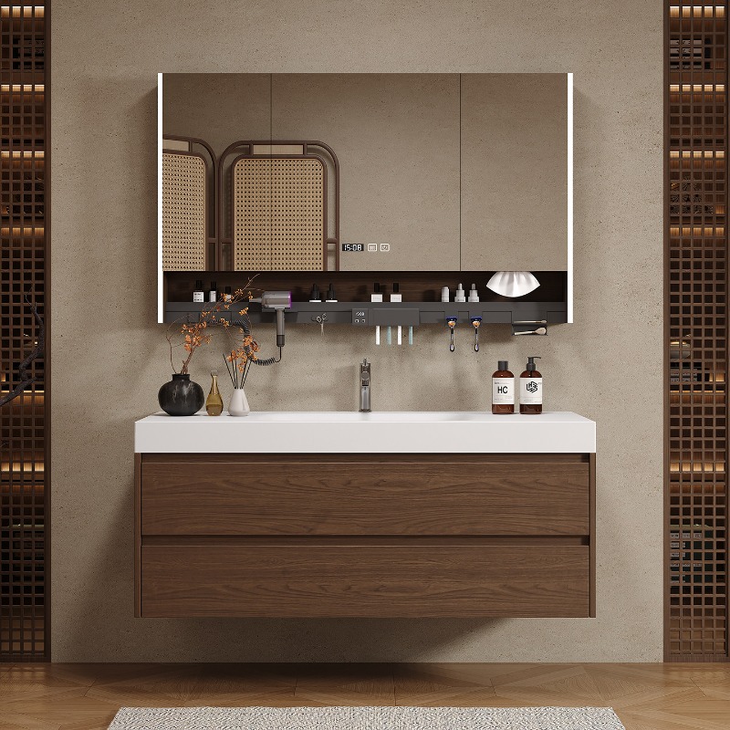 Home Bathroom Vanity Combo - 나무 칸막이 욕실 캐비닛 고급스러운 현대식