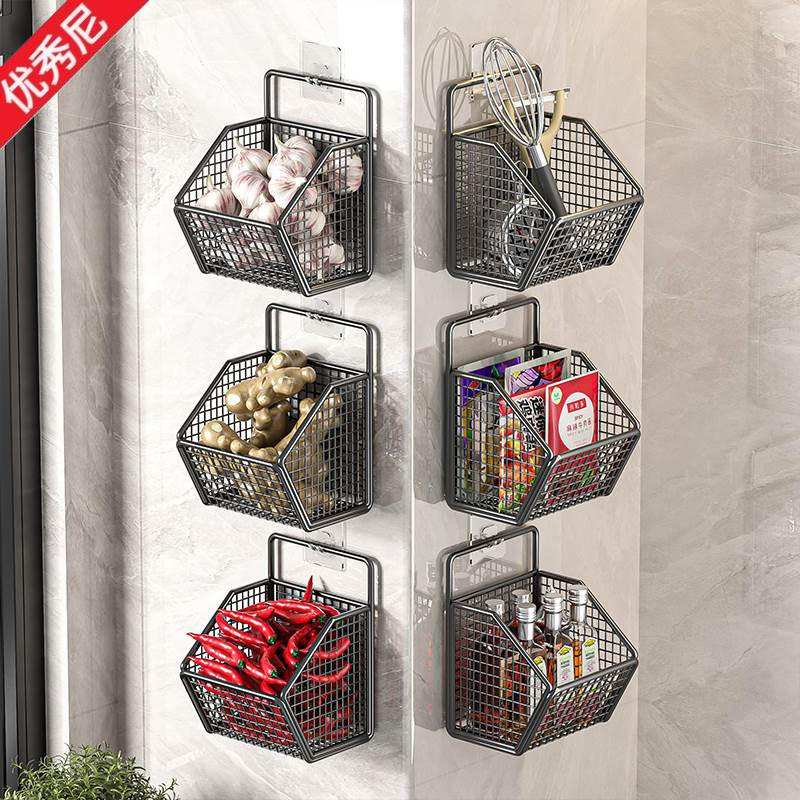 Home Essentials Bathroom Storage - 벽걸이형 주방 수납함 마늘 양파 생강