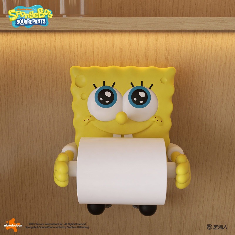 Home Edit Bathroom Storage - 귀여운 스폰지밥 디자인의 벽걸이형 화장지 걸이,