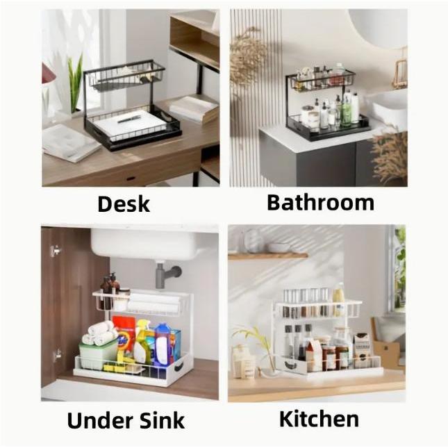 헤비 듀티 풀아웃 캐비닛 정리함 싱크대 하부 수납 랙  - Home Bathroom Organizer 리뷰 및 가격