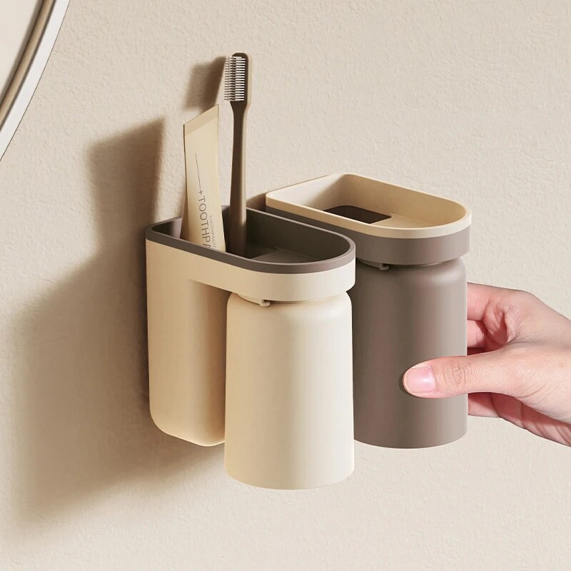 1 Pc 혁신적인 칫솔 보관함 구멍 없음 라이트 럭셔리 - Home Bathroom Organizer 리뷰 및 가격