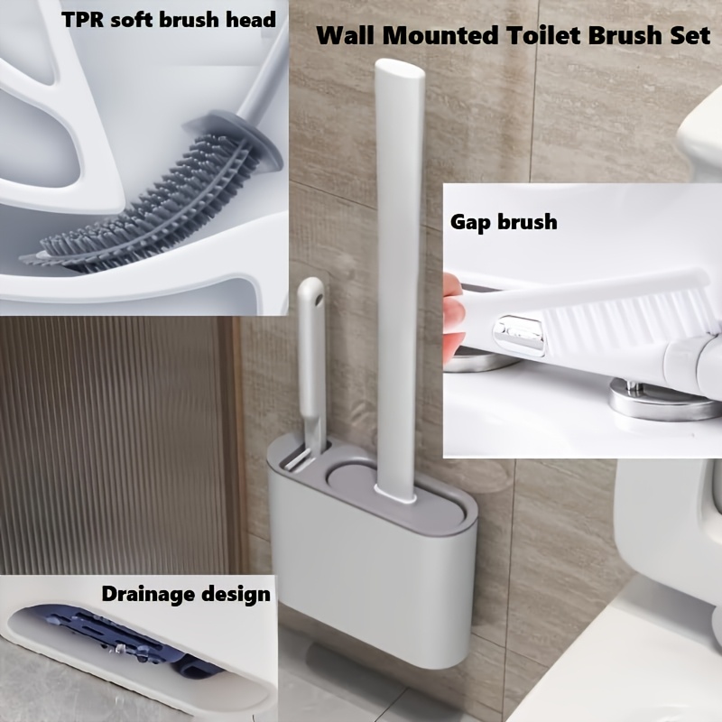 벽걸이형 변기솔 세트, 모던 플랫 헤드 욕실 청소솔,  - Home Bathroom Organizer 리뷰 및 가격