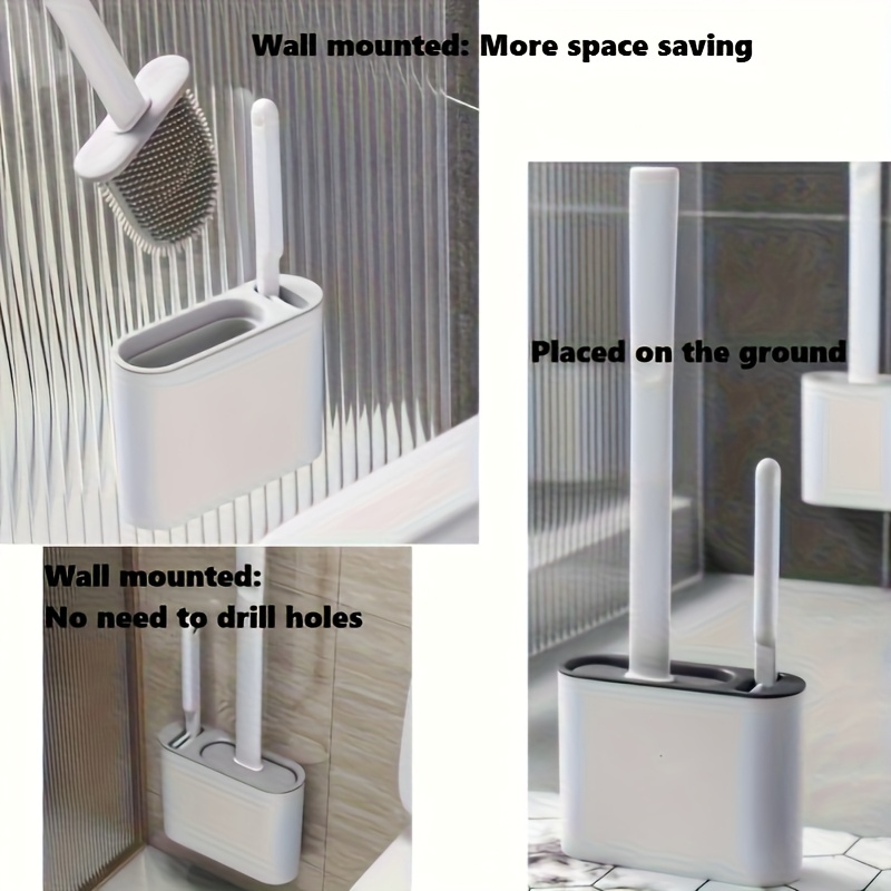 벽걸이형 변기솔 세트, 모던 플랫 헤드 욕실 청소솔,  - Home Bathroom Organizer 리뷰 및 가격