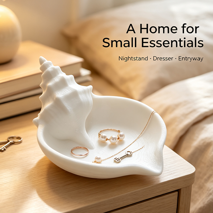 북유럽 스타일 무광 흰색 조개 모양 보석 트레이, 해양 - Home Essentials Bathroom Storage 리뷰 및 가격