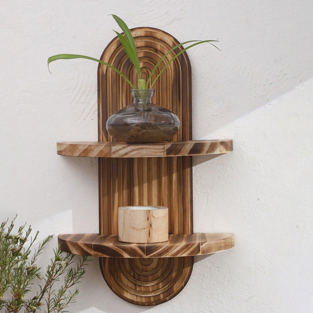 보헤미안 레인보우 벽걸이 선반 2단 나무 디스플레이 플 - Home Bathroom Organizer 리뷰 및 가격