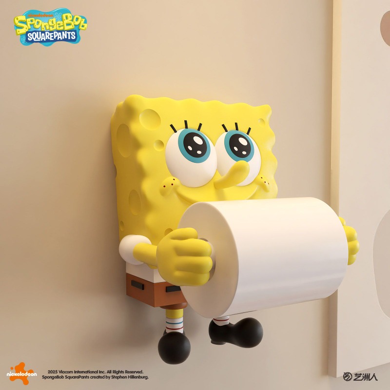 귀여운 스폰지밥 디자인의 벽걸이형 화장지 걸이, 드릴  - Home Edit Bathroom Storage 리뷰 및 가격
